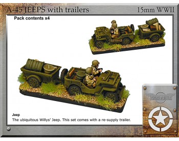 A-45 Jeeps and trailers x4