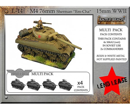L-14 Soviet M4 76mm 'Emcha' (M4A2 76mm Sherman) x 4